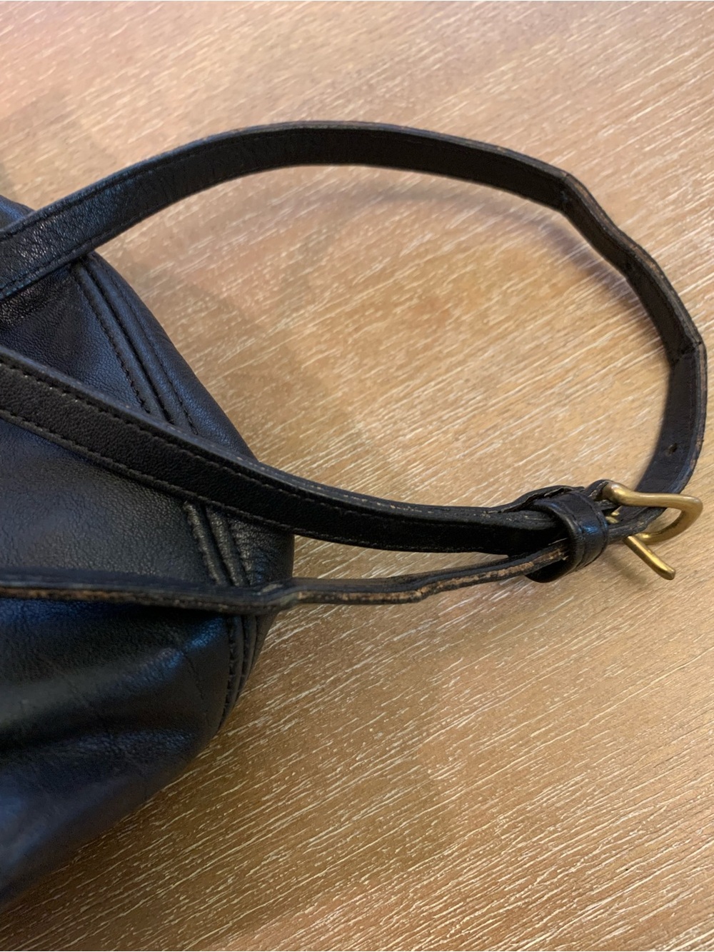 Vintage Coach Black Leather Mini Backpack with Brass-Tone Buckle 4152 - Picture 10 of 11